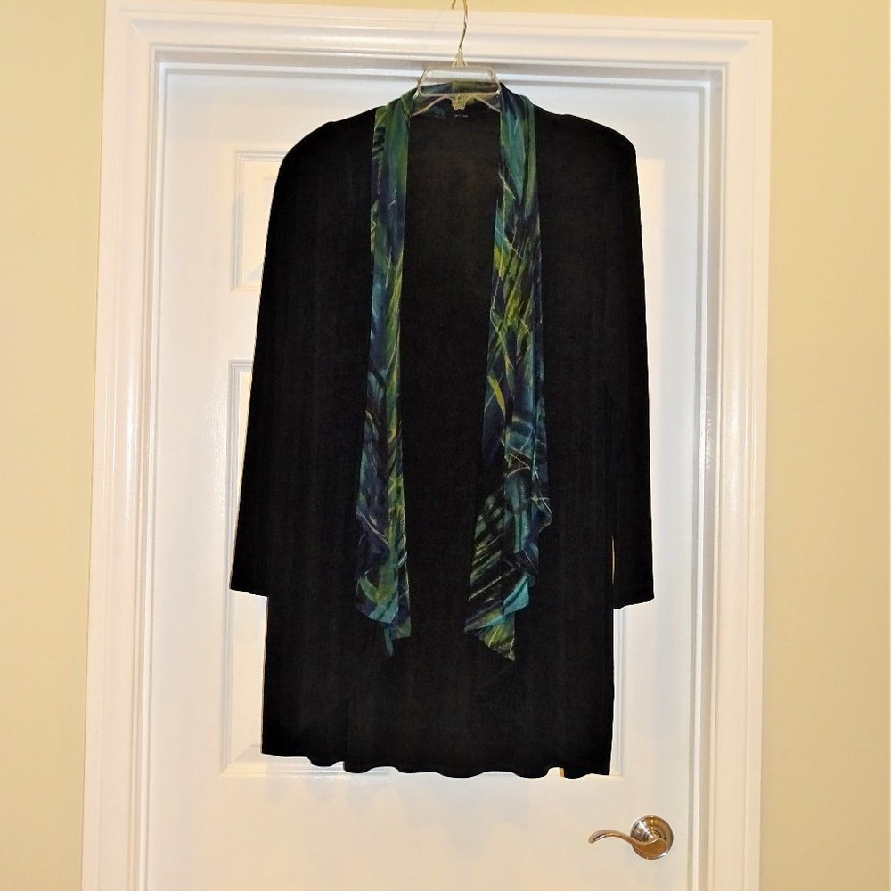 Vikki Vi Classic Cascading Scarf Hi Lo Jacket